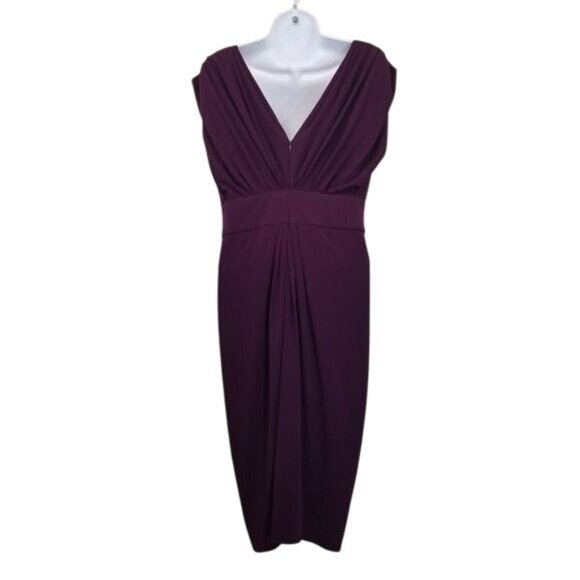 Suzi Chin Maggy Boutique Dress 4 Eggplant Purple Formal Prom Wedding Coquette - Picture 4 of 7